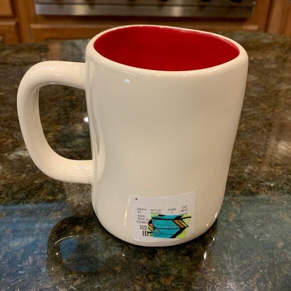 Rae Dunn ELF Mug Large Coffee Cup Christmas Ceramic Magenta Red Farmhouse Gift - Picture 4 of 7